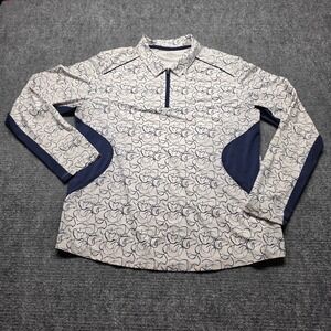 Lady Pinseeker Golf Shirt Womens XXL Long Sleeve 1/4 Zip Pullover Swirl Print